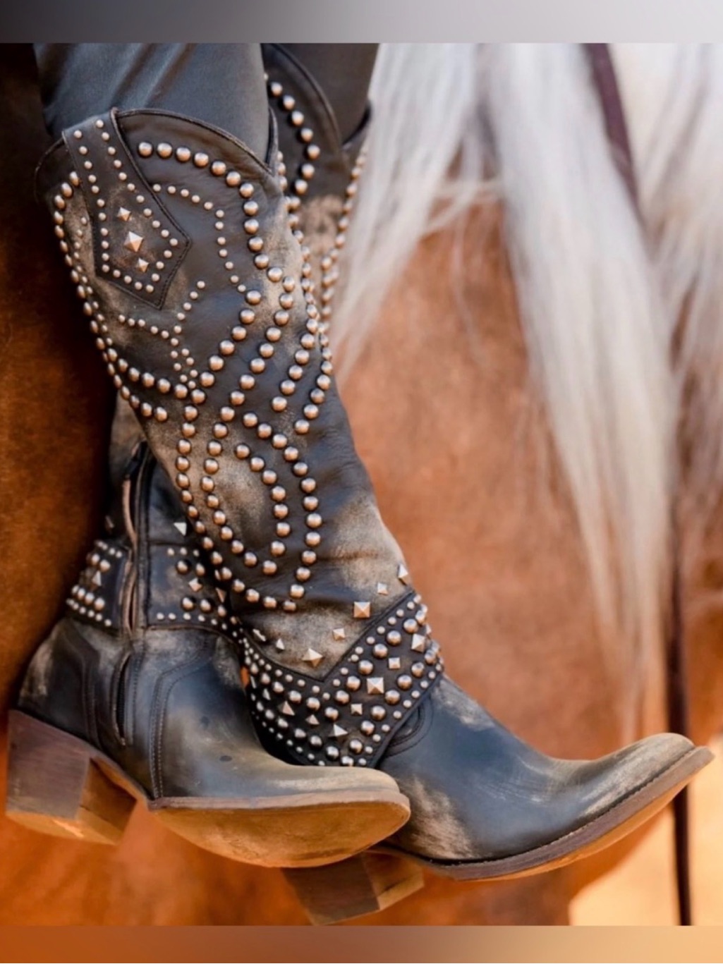 Old Gringo Beige And Black Silver Label Belinda Boots Relaxed Fit Size 9.